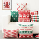 Red plaid christmas cotton linen pillowcases living room deer decor by Decorbites