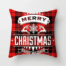 Festive red & white plaid christmas cushion cover living room decor by Decorbites