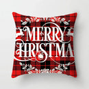 Festive red & white plaid christmas cushion cover living room decor by Decorbites