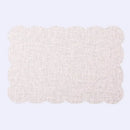 Elegant beige scalloped linen christmas decor placemat dining room by Decorbites