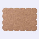 Elegant beige scalloped linen christmas decor placemat dining room by Decorbites