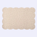 Elegant beige scalloped linen christmas decor placemat dining room by Decorbites
