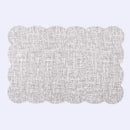 Elegant beige scalloped linen christmas decor placemat dining room by Decorbites
