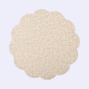 Elegant beige scalloped linen christmas decor placemat dining room by Decorbites