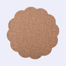 Elegant beige scalloped linen christmas decor placemat dining room by Decorbites