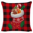 Festive reindeer and gnome christmas pillow cover set living room by Decorbites