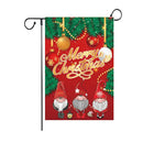 Festive red & green santa garden flags 4 pack outdoor christmas deer by Decorbites