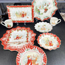 GobekUsa Christmas Dinnerware Set: Plates, Tray, Mugs, Bowls, and Dishes