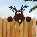 Festive character wooden fence christmas door frame decor by Decorbites