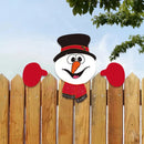 Festive character wooden fence christmas door frame decor by Decorbites