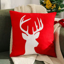 Navy blue christmas elk embroidered cushion cover living room decor by Decorbites