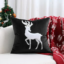 Red and white christmas elk embroidered pillow cover living room decor by Decorbites