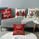 Red and white christmas elk letter pillowcase living room decor by Decorbites