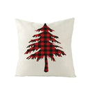 Farmhouse red christmas elk pillowcase living room embroidered decor by Decorbites