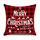 Farmhouse red christmas elk pillowcase living room embroidered decor by Decorbites