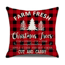Farmhouse red christmas elk pillowcase living room embroidered decor by Decorbites