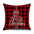Farmhouse red christmas elk pillowcase living room embroidered decor by Decorbites