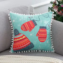 Farmhouse red christmas elk pillowcase living room embroidered decor by Decorbites
