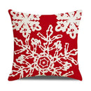 Farmhouse red christmas elk pillowcase living room embroidered decor by Decorbites