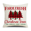 Farmhouse red christmas elk pillowcase living room embroidered decor by Decorbites