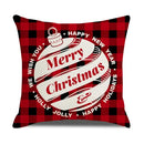 Farmhouse red christmas elk pillowcase living room embroidered decor by Decorbites