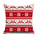Farmhouse red christmas elk pillowcase living room embroidered decor by Decorbites