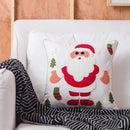Red and white christmas embroidered cotton pillow covers living room by Decorbites