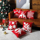 Red and white christmas embroidered cotton pillow covers living room by Decorbites