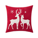 Red snowflake embroidered cushion cover living room velvet pillow by Decorbites