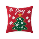 Red snowflake embroidered cushion cover living room velvet pillow by Decorbites