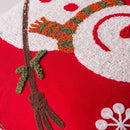 Christmas embroidered cushion cover red & white living room pillow by Decorbites