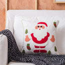 Christmas embroidered cushion cover red & white living room pillow by Decorbites