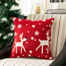 Blue santa sleigh embroidered pillow cover living room decor by Decorbites