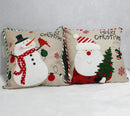 Decorbites christmas embroidered snowman & santa pillows living room by Decorbites