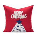 Christmas embroidered red geometric pillow cover living room decor by Decorbites