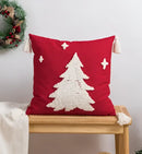 Christmas embroidered red geometric pillow cover living room decor by Decorbites