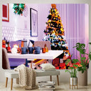 Festive golden christmas tree tapestry wall hanging living room decor by Decorbites