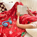 GobekUsa Christmas Flannel Blanket - Soft & Cozy Cartoon Shawl for Home & Office