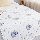 GobekUsa Christmas Flannel Blanket with Plush Ball - Multi-Functional Winter Shawl & Cushion