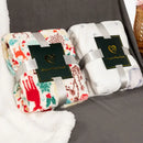 GobekUsa Christmas Flannel Blanket with Plush Ball - Multi-Functional Winter Shawl & Cushion
