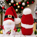 Festive knitted christmas gnome doll set living room holiday decor by Decorbites