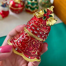 Christmas red & gold bow jewelry trinket box bedroom decor by Decorbites