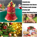 Festive red & gold enamel christmas jingle bell trinket box dining room by Decorbites