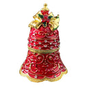 Festive red & gold enamel christmas jingle bell trinket box dining room by Decorbites