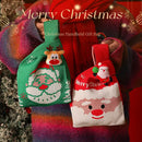 Christmas knitted apple bag red fabric gift pouch dining room decor by Decorbites