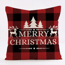 Red and black plaid christmas linen cushion cover living room decor by Decorbites