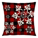 Red and black plaid christmas linen cushion cover living room decor by Decorbites