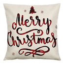 Red and black plaid christmas linen cushion cover living room decor by Decorbites