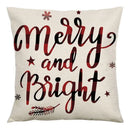 Red and black plaid christmas linen cushion cover living room decor by Decorbites