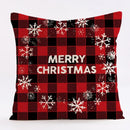 Red and black plaid christmas linen cushion cover living room decor by Decorbites